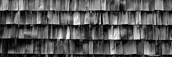 Close-Up Of Wooden Shingle, La Conner, Washington State, USA