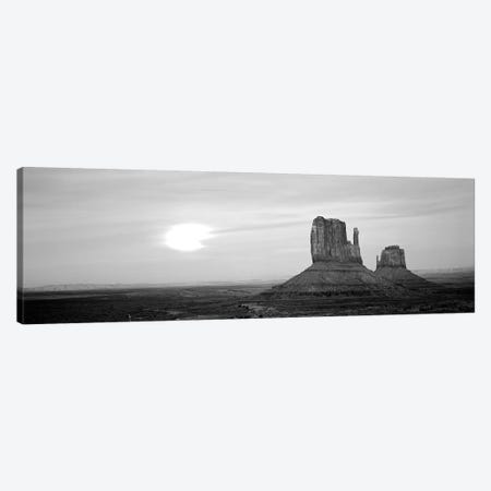 East Mitten And West Mitten Buttes At Sunset, Monument Valley, Utah, USA Canvas Print #PIM15124} by Panoramic Images Canvas Artwork