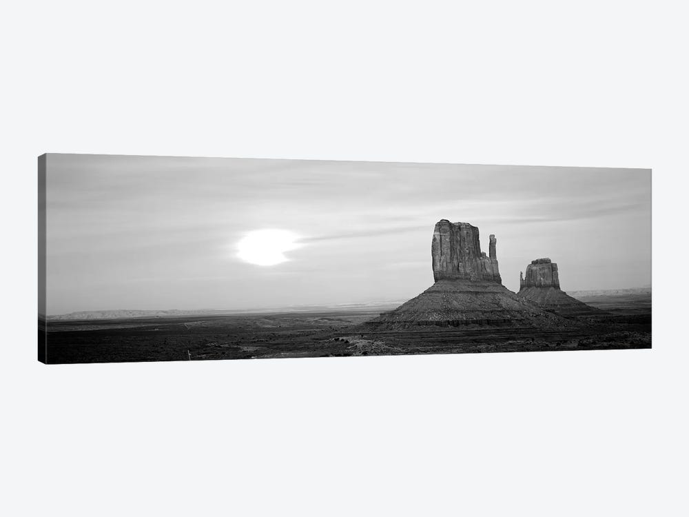 East Mitten And West Mitten Buttes At Sunset, Monument Valley, Utah, USA by Panoramic Images 1-piece Canvas Print