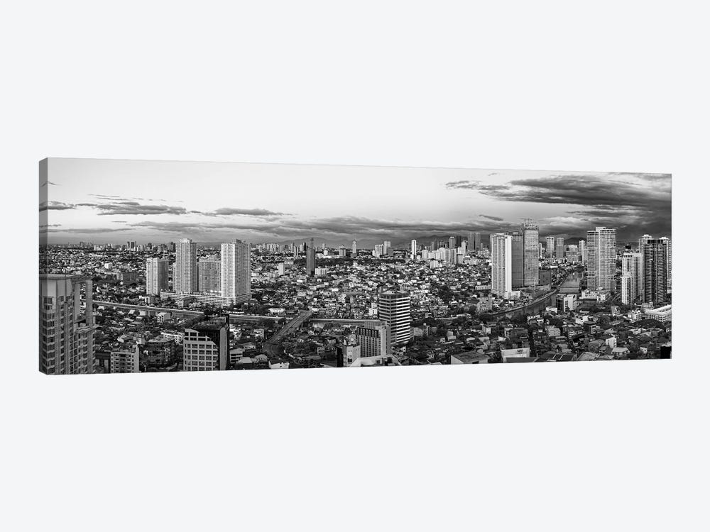 Elevated View Of Skylines In A City, Makati, Metro Manila, Manila, Philippines by Panoramic Images 1-piece Canvas Print