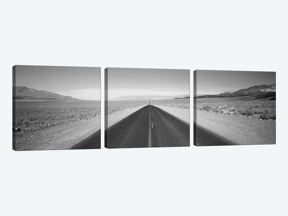 Empty Highway In Death Valley, California, USA by Panoramic Images 3-piece Canvas Artwork