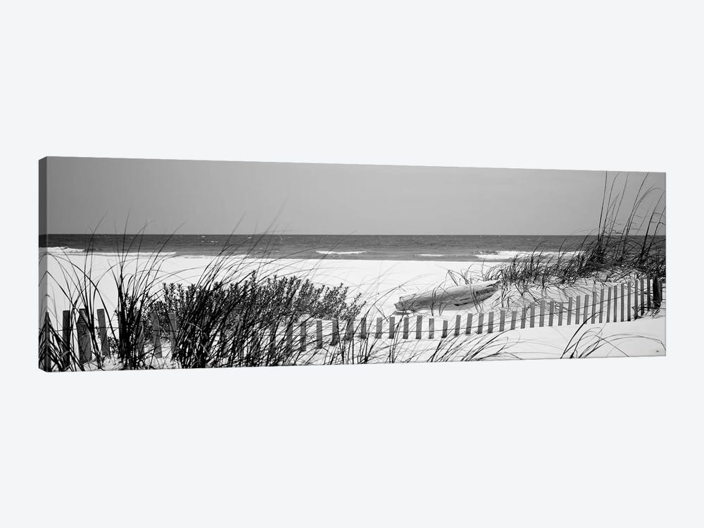 Fence On The Beach, Bon Secour National Wildlife Refuge, Gulf Of Mexico, Bon Secour, Baldwin County, Alabama, USA by Panoramic Images 1-piece Canvas Art