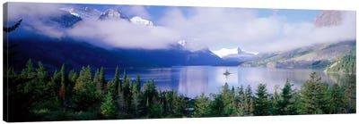 Saint Mary Lake, Glacier National Park, Montana, USA Canvas Art Print - Snowy Mountain Art