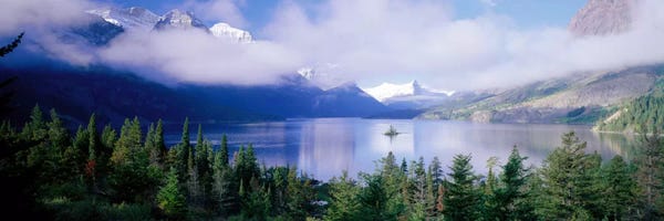 Snowy Mountains: Saint Mary Lake, Glacier National Park, Montana, USA by Panoramic Images
