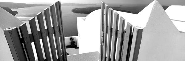 Santorini: Gate At The Terrace Of A House, Santorini, Cyclades Islands, Greece by Panoramic Images