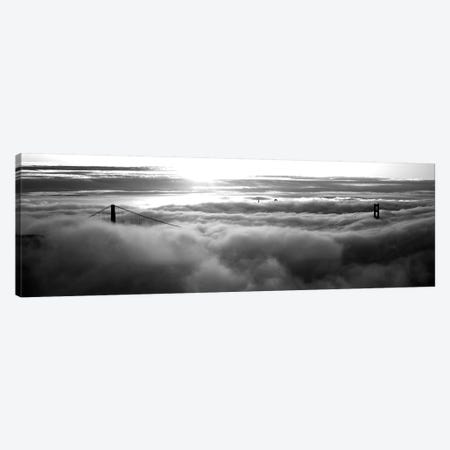 Golden Gate Bridge Covered With Fog Viewed From Hawk Hill, San Francisco Bay, San Francisco, California, USA Canvas Print #PIM15135} by Panoramic Images Art Print