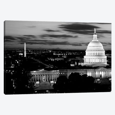High-Angle View Of A City Lit Up At Dusk, Washington DC, USA Canvas Print #PIM15141} by Panoramic Images Canvas Print