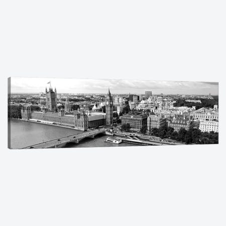 High-Angle View Of A Cityscape, Houses Of Parliament, Thames River, City Of Westminster, London, England Canvas Print #PIM15144} by Panoramic Images Canvas Art