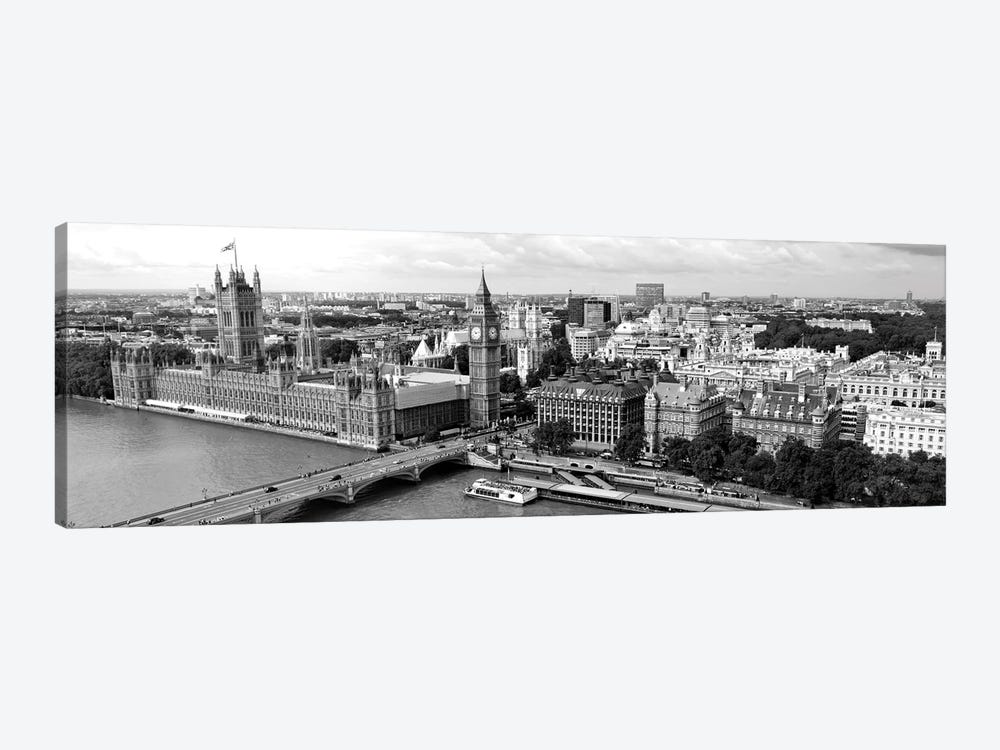 High-Angle View Of A Cityscape, Houses Of Parliament, Thames River, City Of Westminster, London, England 1-piece Art Print