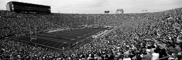 Indiana: High-Angle View Of A Football Stadium Full Of Spectators, Notre Dame Stadium, South Bend, Indiana, USA by Panoramic Images