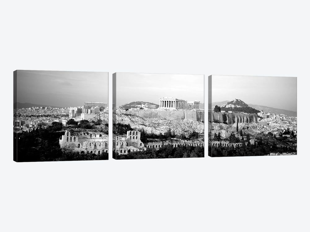 High-Angle View Of Buildings In A City, Acropolis, Athens, Greece by Panoramic Images 3-piece Canvas Artwork