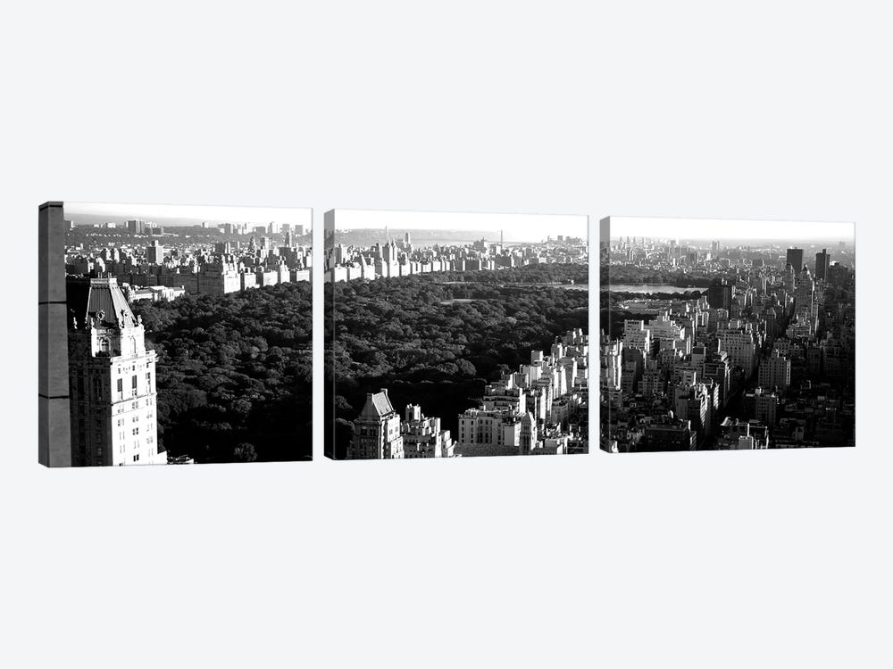 High-Angle View Of Buildings In A City, Central Park, Manhattan, New York City, New York State, USA by Panoramic Images 3-piece Canvas Art Print
