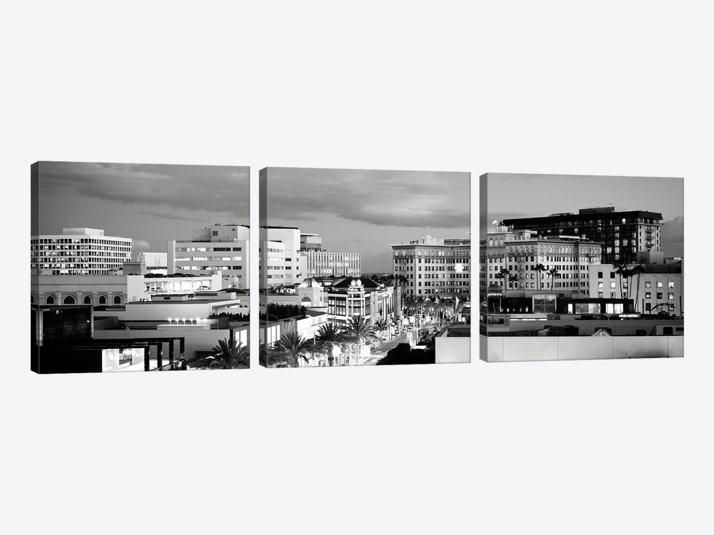 High-Angle View Of Buildings In A City, Rodeo Drive, Beverly Hills, California, USA by Panoramic Images 3-piece Canvas Art