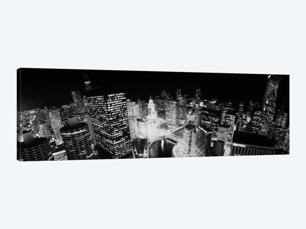High-Angle View Of Chicago At Night by Panoramic Images 1-piece Canvas Art