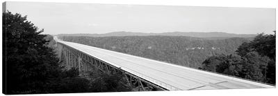 High-Angle View Of New River Gorge Bridge, Route 19, West Virginia, USA Canvas Art Print - West Virginia