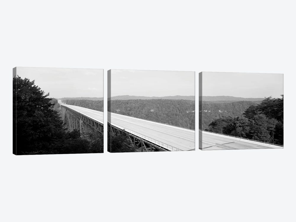 High-Angle View Of New River Gorge Bridge, Route 19, West Virginia, USA by Panoramic Images 3-piece Art Print