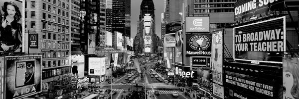 Manhattan: High-Angle View Of Traffic On A Road, Times Square, Manhattan, New York City, New York State, USA by Panoramic Images