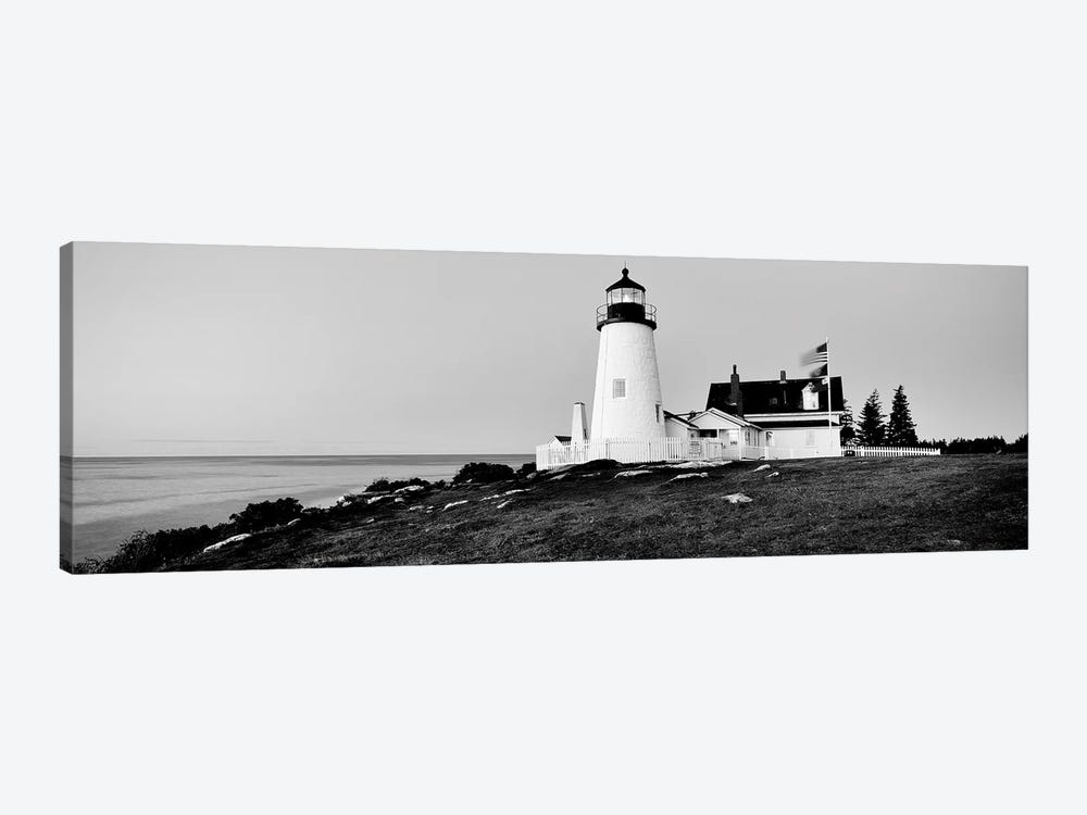 Lighthouse At A Coast, Pemaquid Point Lighthouse, Bristol, Lincoln County, Maine, USA 1-piece Canvas Print