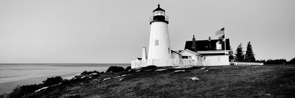 Maine: Lighthouse At A Coast, Pemaquid Point Lighthouse, Bristol, Lincoln County, Maine, USA by Panoramic Images
