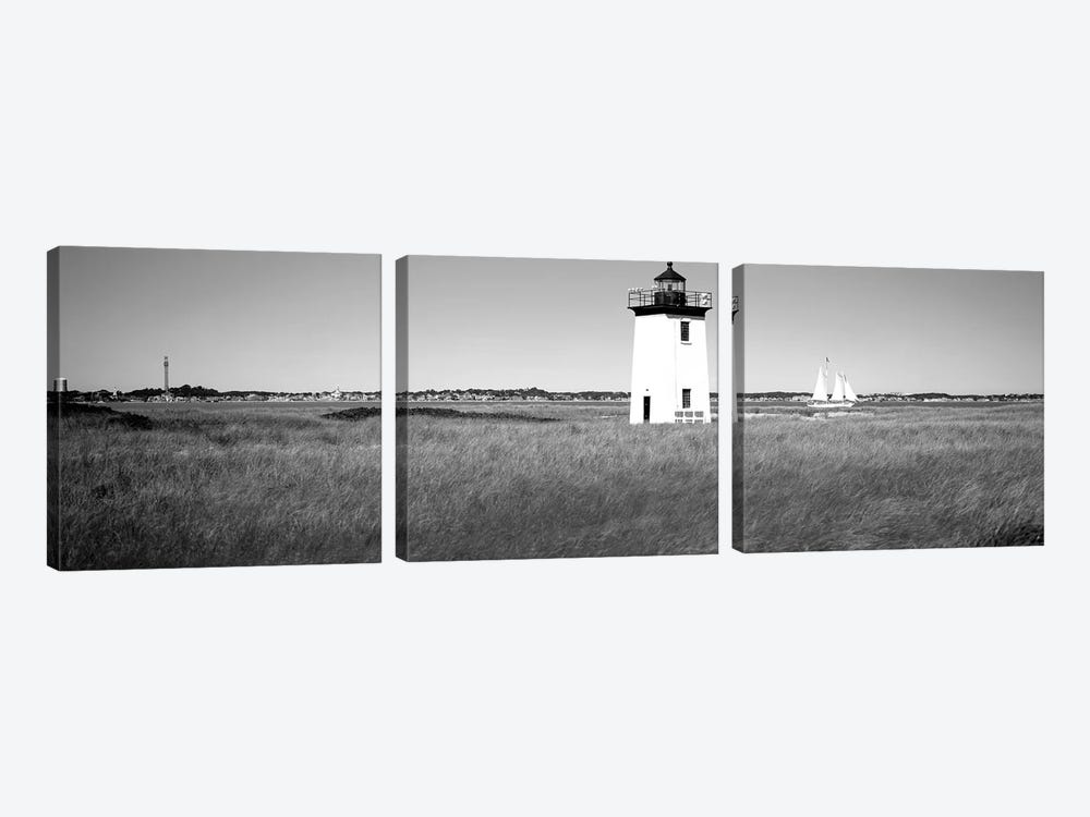 Lighthouse On The Beach, Long Point Light, Long Point, Provincetown, Cape Cod, Barnstable County, Massachusetts, USA by Panoramic Images 3-piece Canvas Art