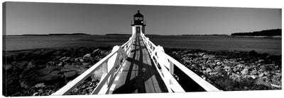 Lighthouse On The Coast, Marshall Point Lighthouse, Built 1832, Rebuilt 1858, Port Clyde, Maine, USA Canvas Art Print - Maine Art