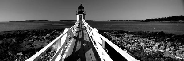 Maine: Lighthouse On The Coast, Marshall Point Lighthouse, Built 1832, Rebuilt 1858, Port Clyde, Maine, USA by Panoramic Images