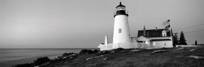 Lighthouse On The Coast, Pemaquid Point Lighthouse Built 1827, Bristol, Lincoln County, Maine, USA by Panoramic Images framed canvas print