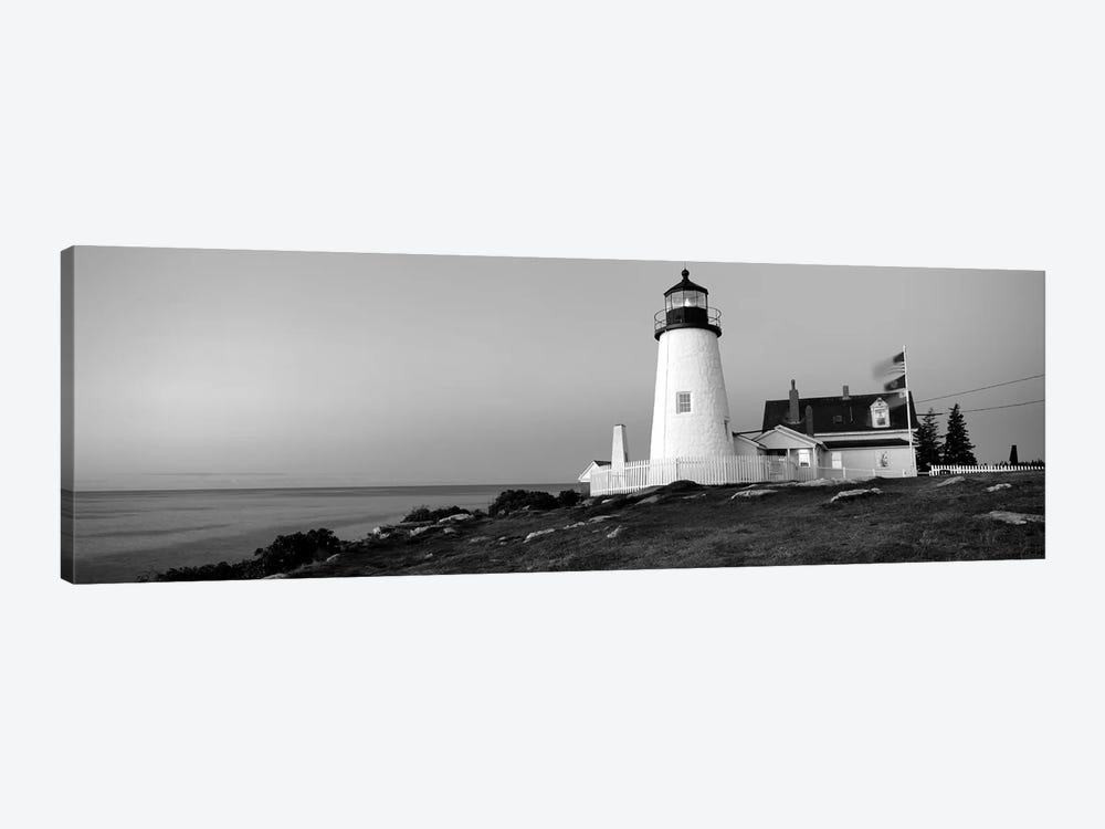 Lighthouse On The Coast, Pemaquid Point Lighthouse Built 1827, Bristol, Lincoln County, Maine, USA by Panoramic Images 1-piece Canvas Art
