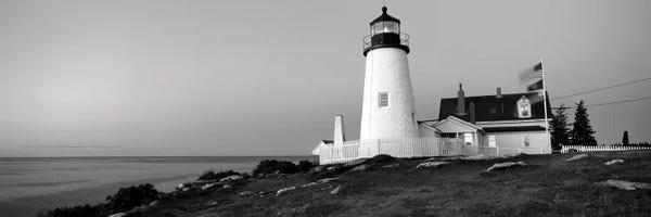 Maine: Lighthouse On The Coast, Pemaquid Point Lighthouse Built 1827, Bristol, Lincoln County, Maine, USA by Panoramic Images