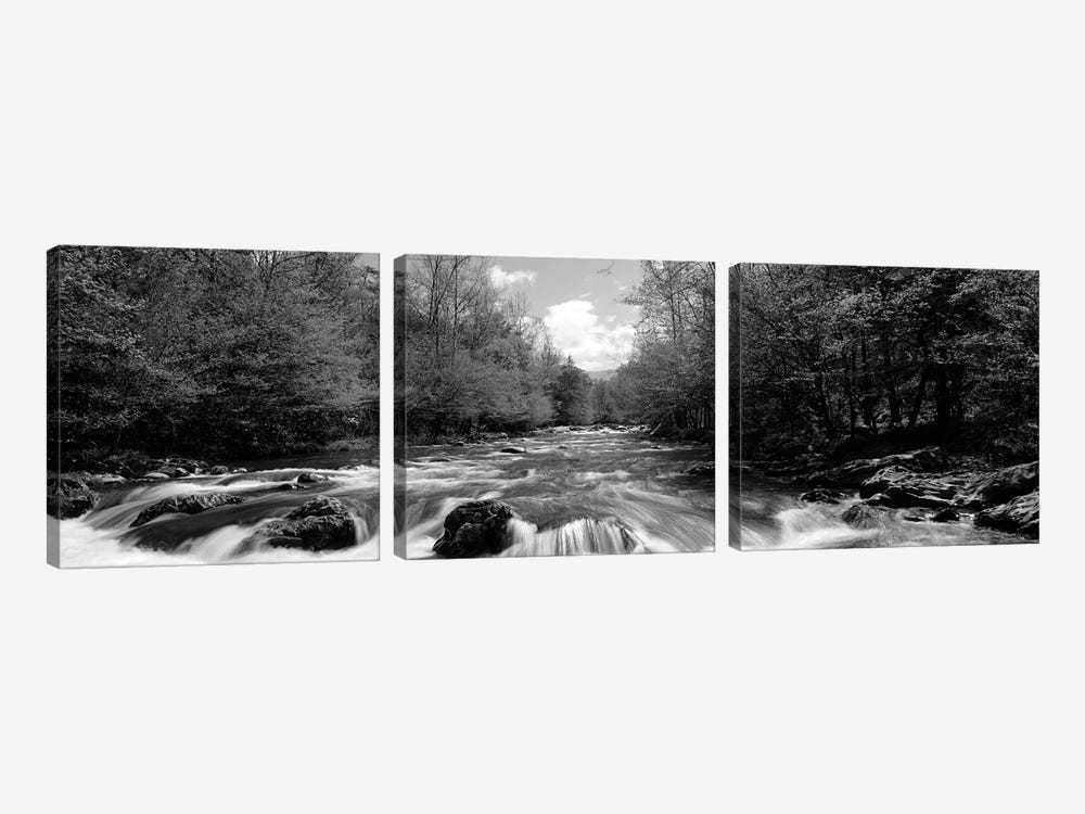 Little Pigeon River, Great Smoky Mountains National Park, Sevier County, Tennessee, USA 3-piece Canvas Art