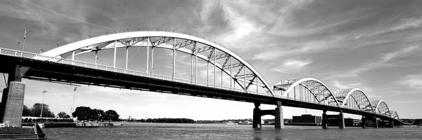 Iowa: Low-Angle View Of A Bridge, Centennial Bridge, Davenport, Iowa, USA by Panoramic Images