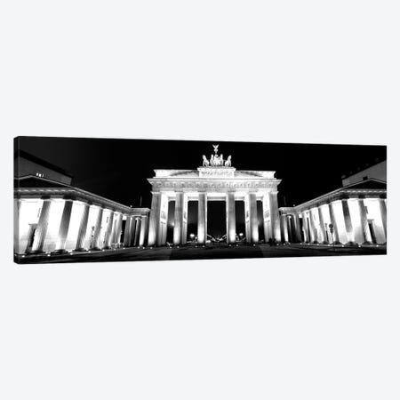 Low-Angle View Of A Gate Lit Up At Night, Brandenburg Gate, Berlin, Germany Canvas Print #PIM15173} by Panoramic Images Canvas Wall Art