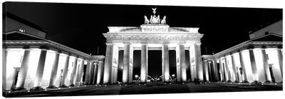 Low-Angle View Of A Gate Lit Up At Night, Brandenburg Gate, Berlin, Germany Canvas Art Print - The Brandenburg Gate
