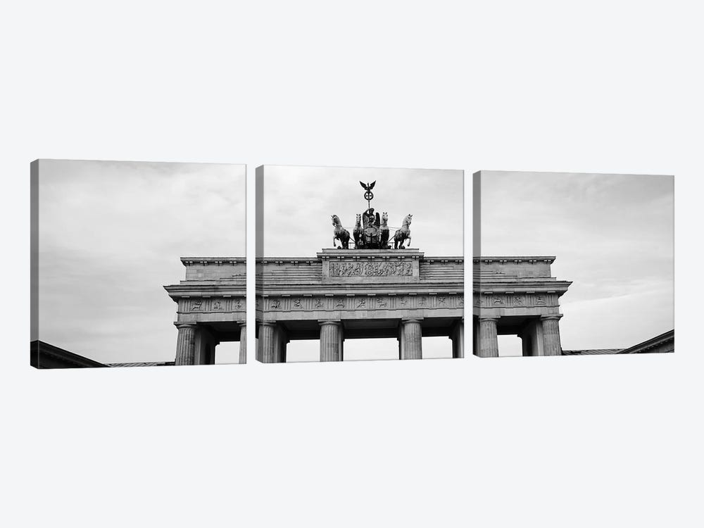 Low-Angle View Of Brandenburg Gate, Pariser Platz, Berlin, Germany by Panoramic Images 3-piece Canvas Art Print