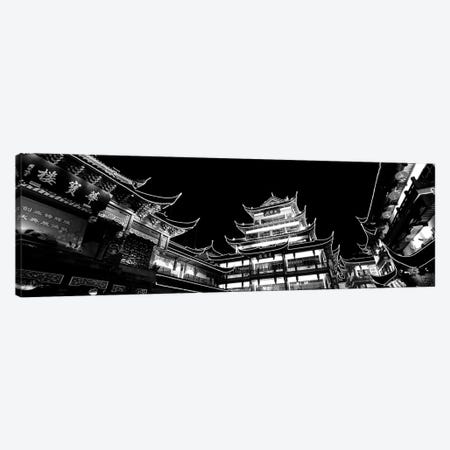 Low-Angle View Of Buildings Lit Up At Night, Old Town, Shanghai, China Canvas Print #PIM15179} by Panoramic Images Canvas Wall Art