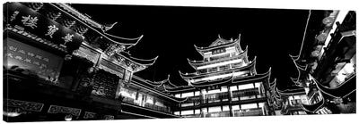 Low-Angle View Of Buildings Lit Up At Night, Old Town, Shanghai, China Canvas Art Print - Shanghai Art
