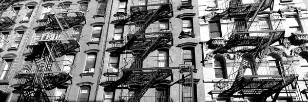 Low-Angle View Of Fire Escapes On Buildings, Little Italy, Manhattan, New York City, New York State, USA