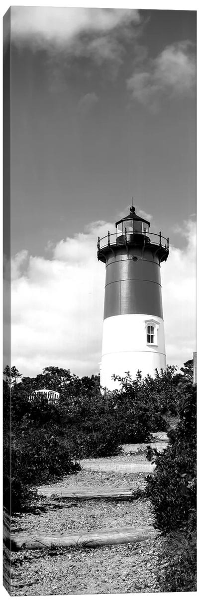 Low-Angle View Of Nauset Lighthouse, Nauset Beach, Eastham, Cape Cod, Barnstable County, Massachusetts, USA Canvas Art Print - Lighthouse Art