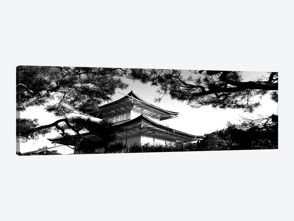 Low-Angle View Of Trees In Front Of Kinkaku-Ji Temple, Kyoto City, Kyoto Prefecture, Kinki Region, Honshu, Japan by Panoramic Images 1-piece Canvas Art