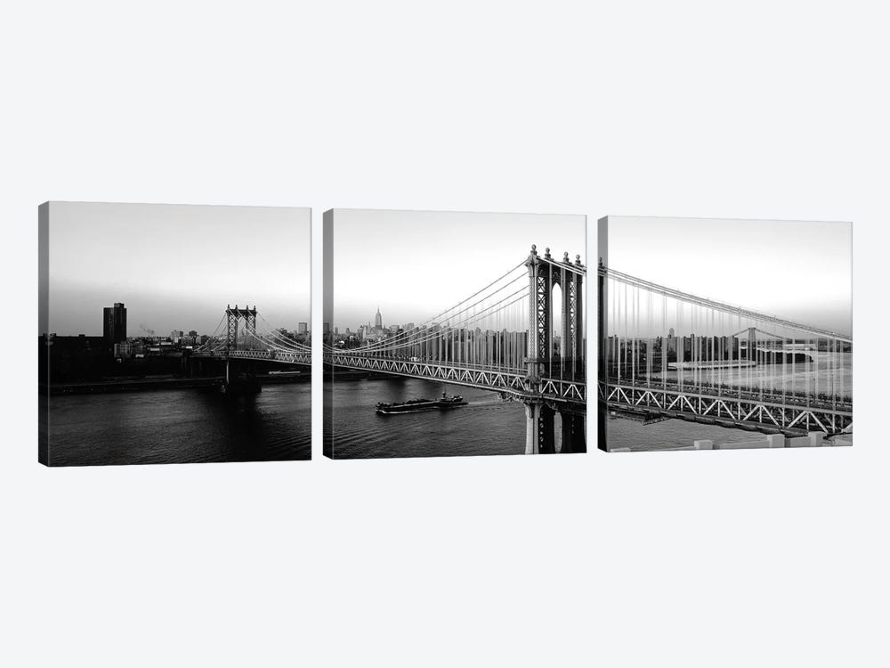 Manhattan Bridge, NYc, New York City, New York State, USA by Panoramic Images 3-piece Canvas Art Print