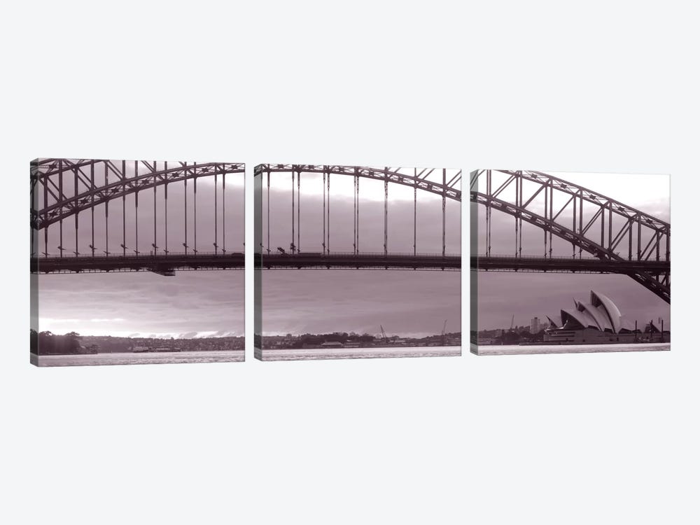 Harbor Bridge, Pacific Ocean, Sydney, Australia by Panoramic Images 3-piece Canvas Print