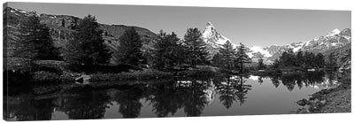 Matterhorn Reflecting Into Grindjisee Lake, Zermatt, Valais Canton, Switzerland Canvas Art Print - Switzerland Art