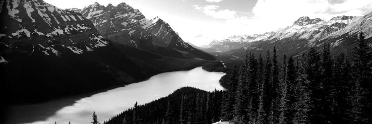 Mountain Range At The Lakeside, Banff National Park, Alberta, Canada