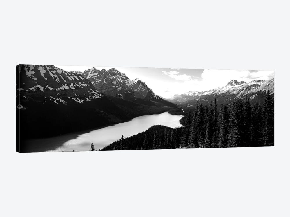 Mountain Range At The Lakeside, Banff National Park, Alberta, Canada by Panoramic Images 1-piece Canvas Print