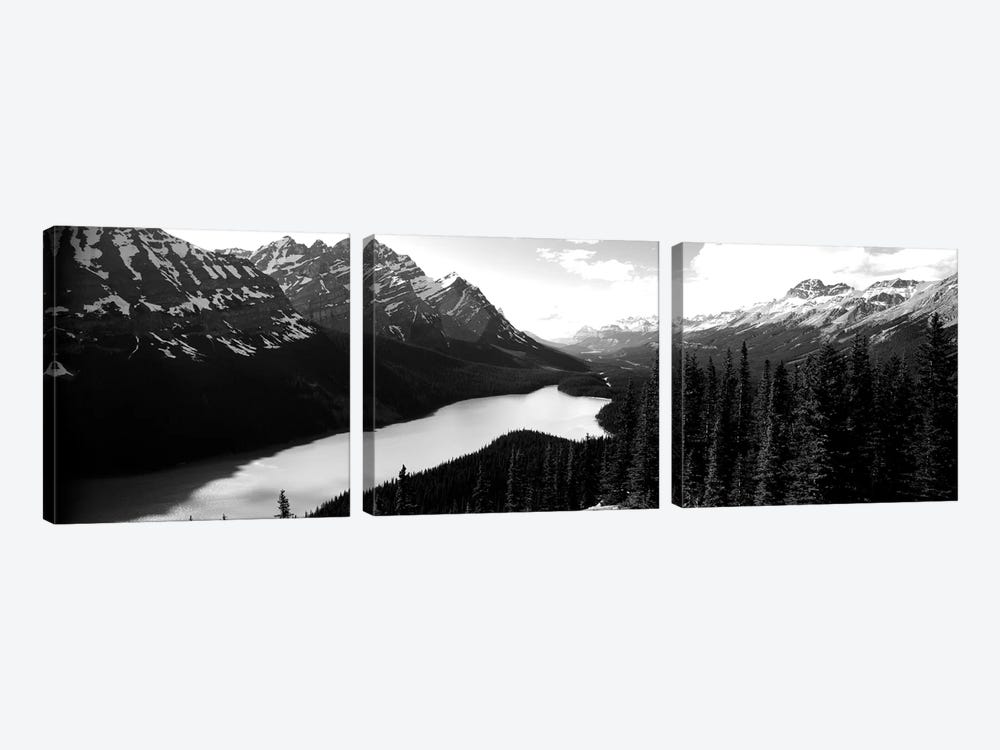 Mountain Range At The Lakeside, Banff National Park, Alberta, Canada by Panoramic Images 3-piece Art Print