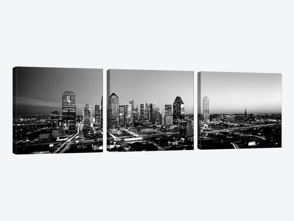 Night, Dallas, Texas, USA by Panoramic Images 3-piece Canvas Print