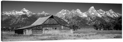 Old Barn On A Landscape, Grand Teton National Park, Wyoming, USA Canvas Art Print - Photography Art