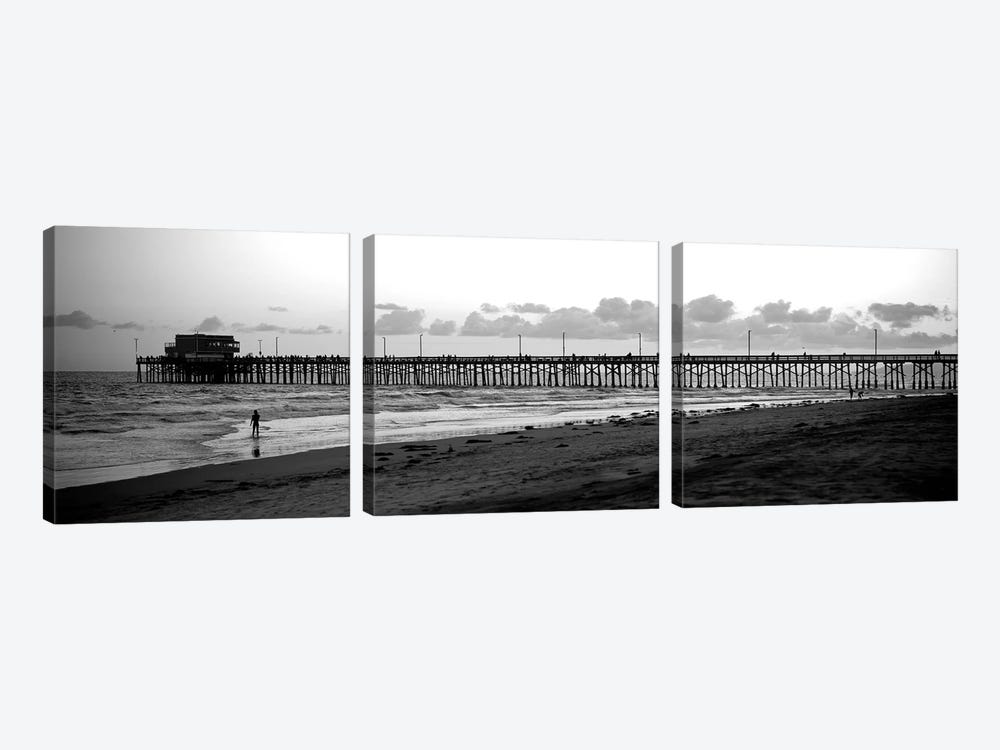 Pier In An Ocean, Newport Pier, Newport Beach, Orange County, California, USA by Panoramic Images 3-piece Art Print