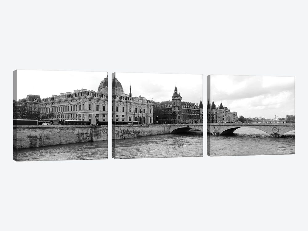 Pont Au Change Over Seine River, Palais De Justice, La Conciergerie, Paris, Île-de-France, France by Panoramic Images 3-piece Canvas Artwork