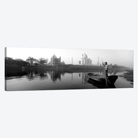 Reflection Of A Mausoleum In A River, Taj Mahal, Yamuna River, Agra, Uttar Pradesh, India Canvas Print #PIM15207} by Panoramic Images Canvas Art Print